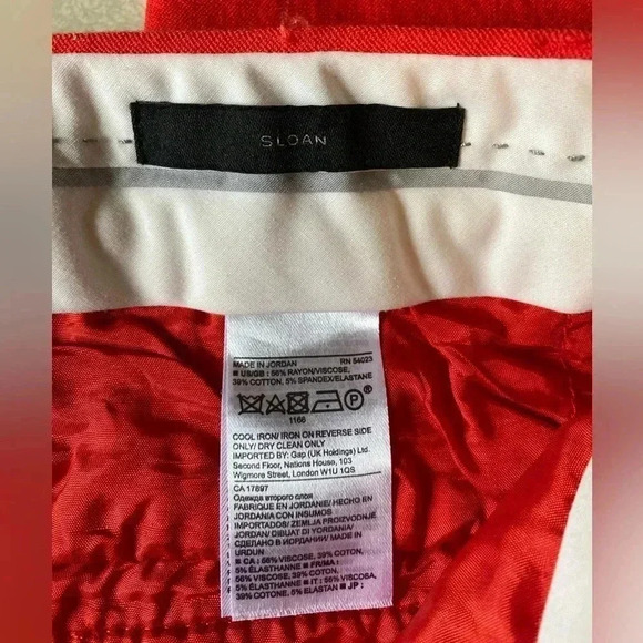 Banana Republic Sloan Red Orange Color Pants| Size 6 - Picture 5 of 9